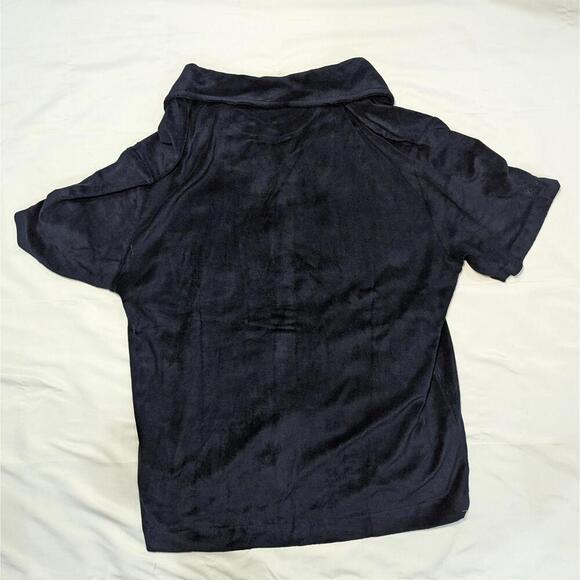 Ralph Lauren Purple Label Terry-Cloth Camp Shirt Navy Men’s L Short Sleeve - Picture 6 of 15